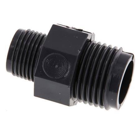 Reducing Double Nipple G3/8'' x G1/2'' PVC-U 16bar (224.8psi) EN 1452-3 [5 Pieces]