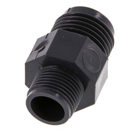 Reducing Double Nipple G3/8'' x G1/2'' PVC-U 16bar (224.8psi) EN 1452-3 [5 Pieces]