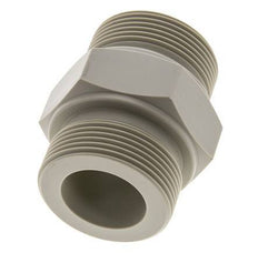 Espiga doble G1 1/2'' Polipropileno (pp) 10bar (140.5psi) FDA 55mm Hex.
