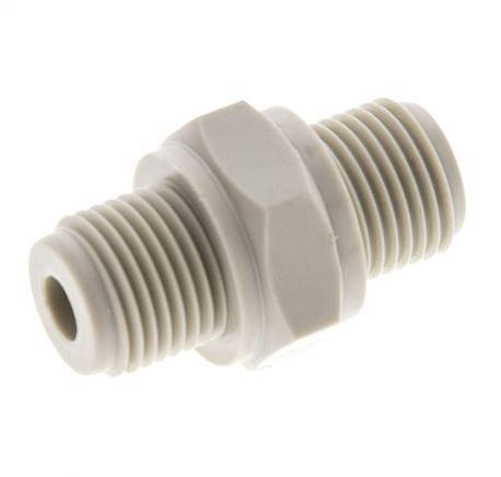 Double Nipple G1/8'' Polypropylene (pp) 10bar (140.5psi) FDA 14mm Hex [2 Pieces]