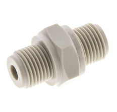 Double Nipple G1/8'' Polypropylene (pp) 10bar (140.5psi) FDA 14mm Hex [2 Pieces]
