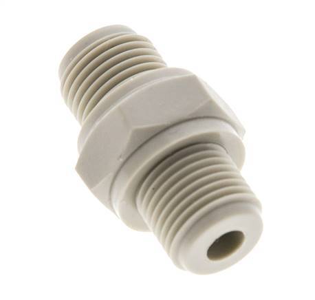 Double Nipple G1/8'' Polypropylene (pp) 10bar (140.5psi) FDA 14mm Hex [2 Pieces]