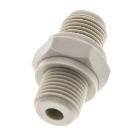Double Nipple G1/8'' Polypropylene (pp) 10bar (140.5psi) FDA 14mm Hex [2 Pieces]