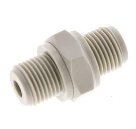 Double Nipple G1/8'' Polypropylene (pp) 10bar (140.5psi) FDA 14mm Hex [2 Pieces]