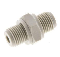 Double Nipple G1/8'' Polypropylene (pp) 10bar (140.5psi) FDA 14mm Hex [2 Pieces]