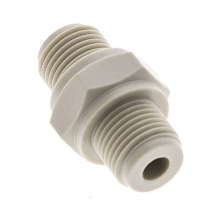 Double Nipple G1/8'' Polypropylene (pp) 10bar (140.5psi) FDA 14mm Hex [2 Pieces]