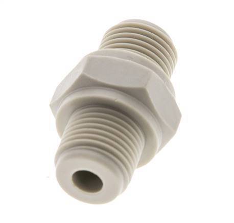 Double Nipple G1/8'' Polypropylene (pp) 10bar (140.5psi) FDA 14mm Hex [2 Pieces]