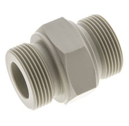 Espiga doble G1 1/4'' Polipropileno (pp) 10bar (140.5psi) FDA 50mm Hex.