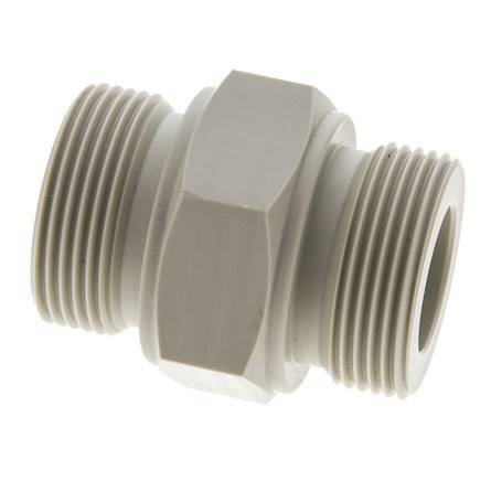 Espiga doble G1 1/4'' Polipropileno (pp) 10bar (140.5psi) FDA 50mm Hex.