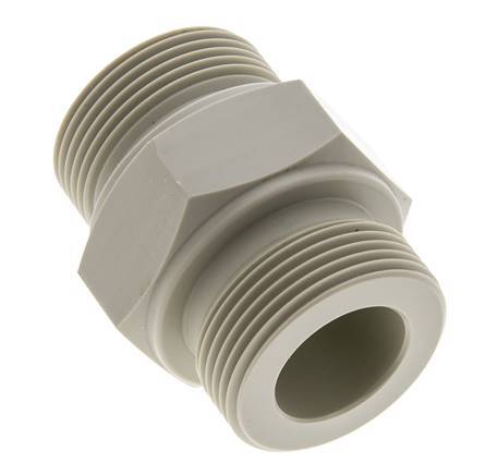 Espiga doble G1 1/4'' Polipropileno (pp) 10bar (140.5psi) FDA 50mm Hex.