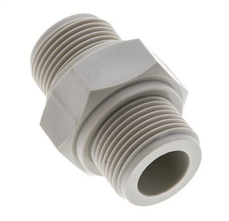 Espiga doble G3/4'' Polipropileno (pp) 10bar (140.5psi) FDA 36mm Hex.