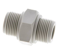 Espiga doble G3/4'' Polipropileno (pp) 10bar (140.5psi) FDA 36mm Hex.