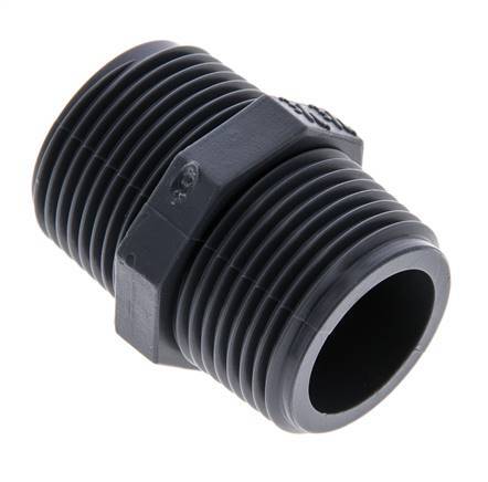 Double Nipple G3/4'' Polypropylene (pp) 10bar (140.5psi) FDA 30mm Hex [2 Pieces]