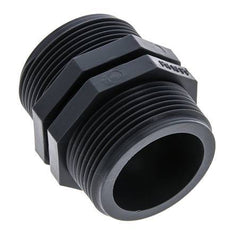 Espiga doble G1 1/2'' Polipropileno (pp) 10bar (140.5psi) FDA 54mm Hex.