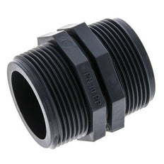Espiga doble G1 1/2'' Polipropileno (pp) 10bar (140.5psi) FDA 54mm Hex.