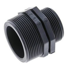 Reducing Double Nipple G1 1/2'' x G2'' Polypropylene (pp) 10bar (140.5psi) FDA 63mm Hex