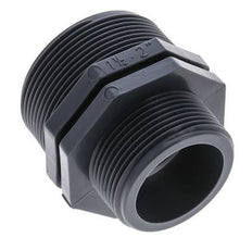 Reducing Double Nipple G1 1/2'' x G2'' Polypropylene (pp) 10bar (140.5psi) FDA 63mm Hex