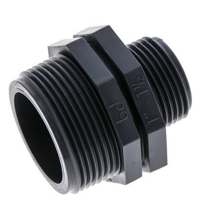 Racor Reductor Doble G1'' x G1 1/2'' Polipropileno (pp) 10bar (140.5psi) FDA 54mm Hex.