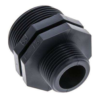 Racor Reductor Doble G1'' x G1 1/2'' Polipropileno (pp) 10bar (140.5psi) FDA 54mm Hex.