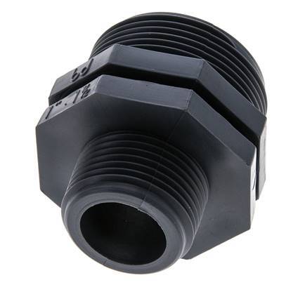 Racor Reductor Doble G1'' x G1 1/2'' Polipropileno (pp) 10bar (140.5psi) FDA 54mm Hex.