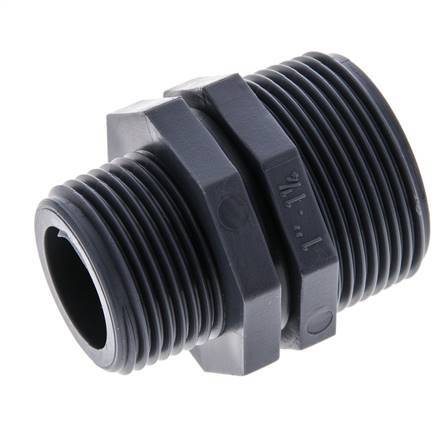 Racor Reductor Doble G1'' x G1 1/4'' Polipropileno (pp) 10bar (140.5psi) FDA 46mm Hex.