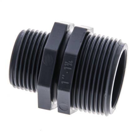 Racor Reductor Doble G1'' x G1 1/4'' Polipropileno (pp) 10bar (140.5psi) FDA 46mm Hex.