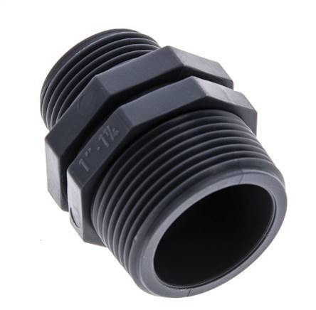 Racor Reductor Doble G1'' x G1 1/4'' Polipropileno (pp) 10bar (140.5psi) FDA 46mm Hex.