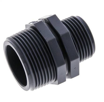 Racor Reductor Doble G1'' x G1 1/4'' Polipropileno (pp) 10bar (140.5psi) FDA 46mm Hex.