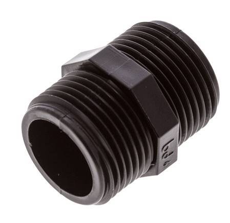 Double Nipple G1'' Polypropylene (pp) 10bar (140.5psi) FDA 36mm Hex