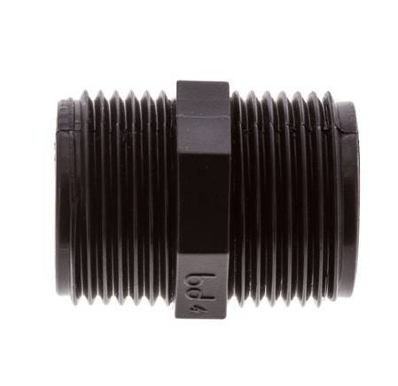 Double Nipple G1'' Polypropylene (pp) 10bar (140.5psi) FDA 36mm Hex