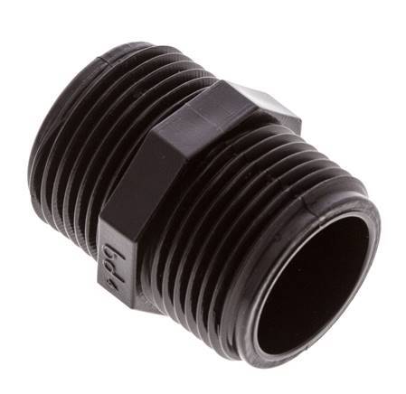 Double Nipple G1'' Polypropylene (pp) 10bar (140.5psi) FDA 36mm Hex