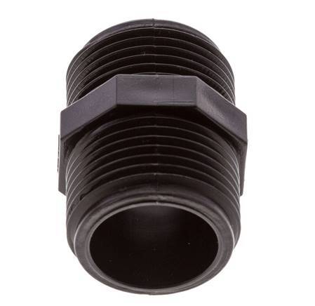 Double Nipple G1'' Polypropylene (pp) 10bar (140.5psi) FDA 36mm Hex