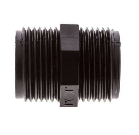 Double Nipple G1'' Polypropylene (pp) 10bar (140.5psi) FDA 36mm Hex