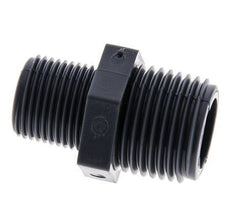 Reducing Double Nipple G3/8'' x G1/2'' Polypropylene (pp) 10bar (140.5psi) FDA 24mm Hex [2 Pieces]