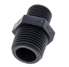 Reducing Double Nipple G3/8'' x G1/2'' Polypropylene (pp) 10bar (140.5psi) FDA 24mm Hex [2 Pieces]