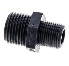 Reducing Double Nipple G3/8'' x G1/2'' Polypropylene (pp) 10bar (140.5psi) FDA 24mm Hex [2 Pieces]