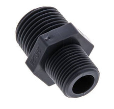 Reducing Double Nipple G3/8'' x G1/2'' Polypropylene (pp) 10bar (140.5psi) FDA 24mm Hex [2 Pieces]