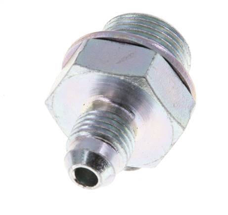 JIC Double Nipple G3/8'' x UNF 7/16''-20 Steel NBR 310bar (4355.5psi) [2 Pieces]