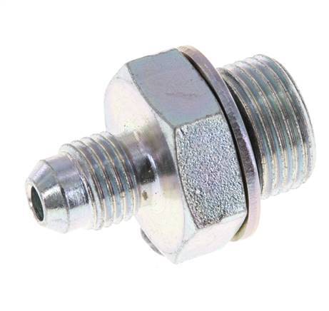 JIC Double Nipple G3/8'' x UNF 7/16''-20 Steel NBR 310bar (4355.5psi) [2 Pieces]