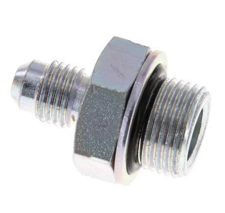 JIC Double Nipple G3/8'' x UNF 7/16''-20 Steel NBR 310bar (4355.5psi) [2 Pieces]