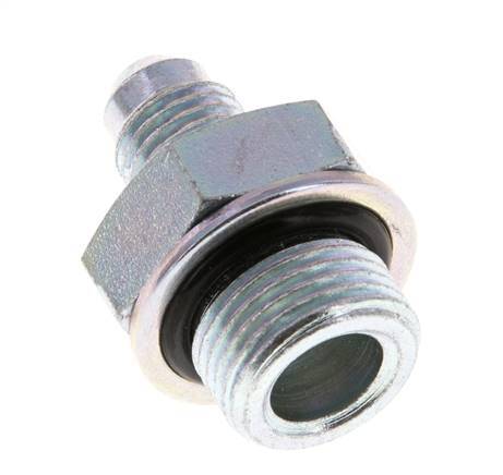 JIC Double Nipple G3/8'' x UNF 7/16''-20 Steel NBR 310bar (4355.5psi) [2 Pieces]