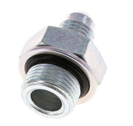 JIC Double Nipple G3/8'' x UNF 7/16''-20 Steel NBR 310bar (4355.5psi) [2 Pieces]