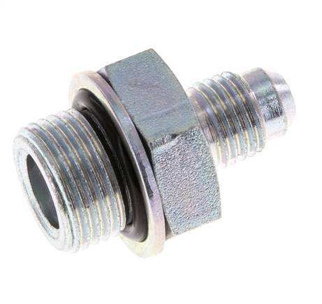 JIC Double Nipple G3/8'' x UNF 7/16''-20 Steel NBR 310bar (4355.5psi) [2 Pieces]