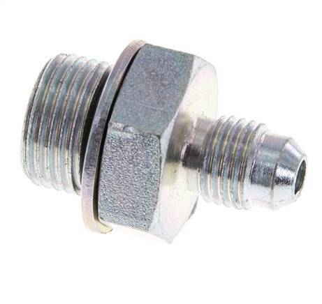 JIC Double Nipple G3/8'' x UNF 7/16''-20 Steel NBR 310bar (4355.5psi) [2 Pieces]