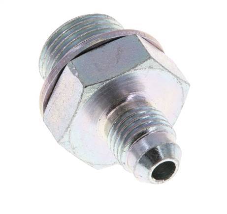JIC Double Nipple G3/8'' x UNF 7/16''-20 Steel NBR 310bar (4355.5psi) [2 Pieces]