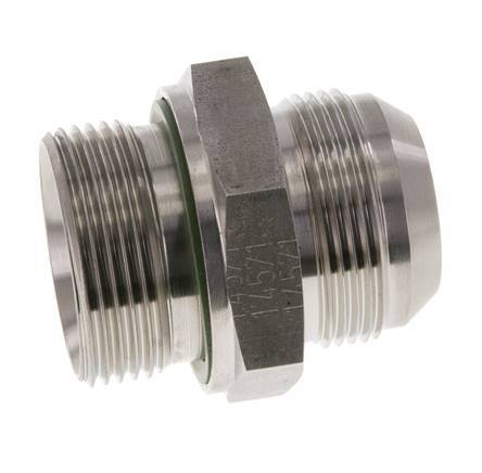 Espiga doble JIC G1 1/4'' x UN 1-5/8''-12 Acero inoxidable FKM 140bar (1967.0psi)