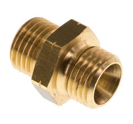 Double Nipple G Male Left Hand Brass 16bar (224.8psi) 17mm Hex [2 Pieces]