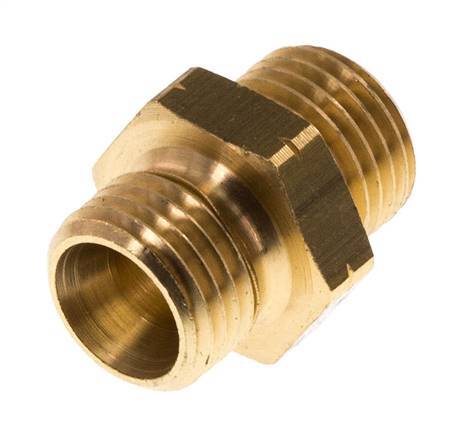 Double Nipple G Male Left Hand Brass 16bar (224.8psi) 17mm Hex [2 Pieces]