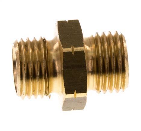 Double Nipple G Male Left Hand Brass 16bar (224.8psi) 17mm Hex [2 Pieces]