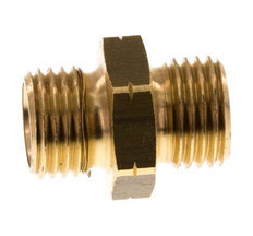 Double Nipple G Male Left Hand Brass 16bar (224.8psi) 17mm Hex [2 Pieces]